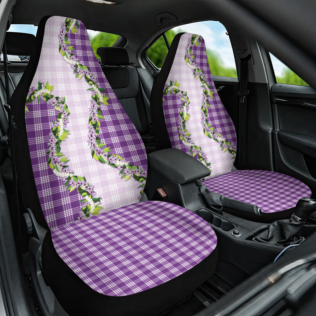 Violet Hawaii Palaka Car Seat Cover Maile Pikake Honohono Orchid Lei