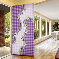 Violet Hawaii Palaka Door Cover Maile Pikake Honohono Orchid Lei