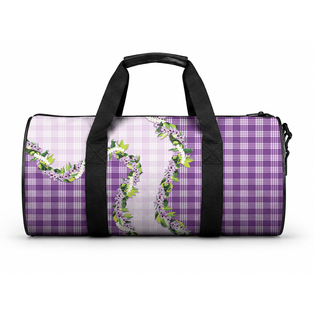 Violet Hawaii Palaka Duffle Bag Maile Pikake Honohono Orchid Lei LT05 One size Violet - Polynesian Pride