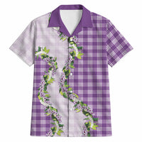 Violet Hawaii Palaka Hawaiian Shirt Maile Pikake Honohono Orchid Lei LT05 Violet - Polynesian Pride