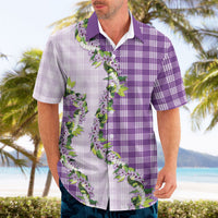 Violet Hawaii Palaka Hawaiian Shirt Maile Pikake Honohono Orchid Lei LT05 - Polynesian Pride