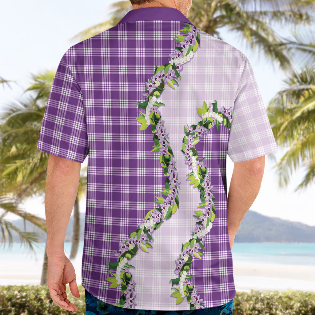 Violet Hawaii Palaka Hawaiian Shirt Maile Pikake Honohono Orchid Lei LT05 - Polynesian Pride
