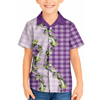 Violet Hawaii Palaka Hawaiian Shirt Maile Pikake Honohono Orchid Lei LT05 - Polynesian Pride
