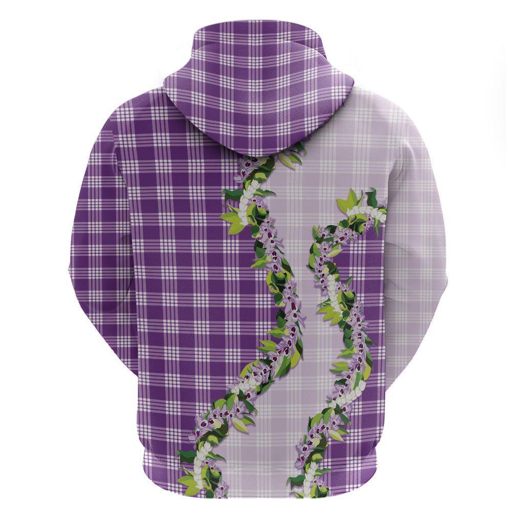 Violet Hawaii Palaka Hoodie Maile Pikake Honohono Orchid Lei