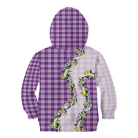 Violet Hawaii Palaka Kid Hoodie Maile Pikake Honohono Orchid Lei LT05 - Polynesian Pride