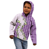 Violet Hawaii Palaka Kid Hoodie Maile Pikake Honohono Orchid Lei LT05 - Polynesian Pride
