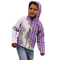 Violet Hawaii Palaka Kid Hoodie Maile Pikake Honohono Orchid Lei LT05 - Polynesian Pride