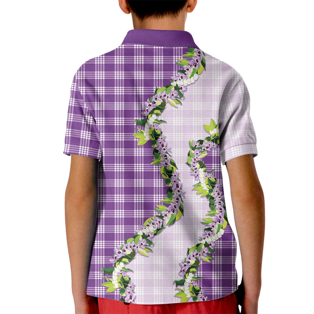 Violet Hawaii Palaka Kid Polo Shirt Maile Pikake Honohono Orchid Lei LT05 - Polynesian Pride