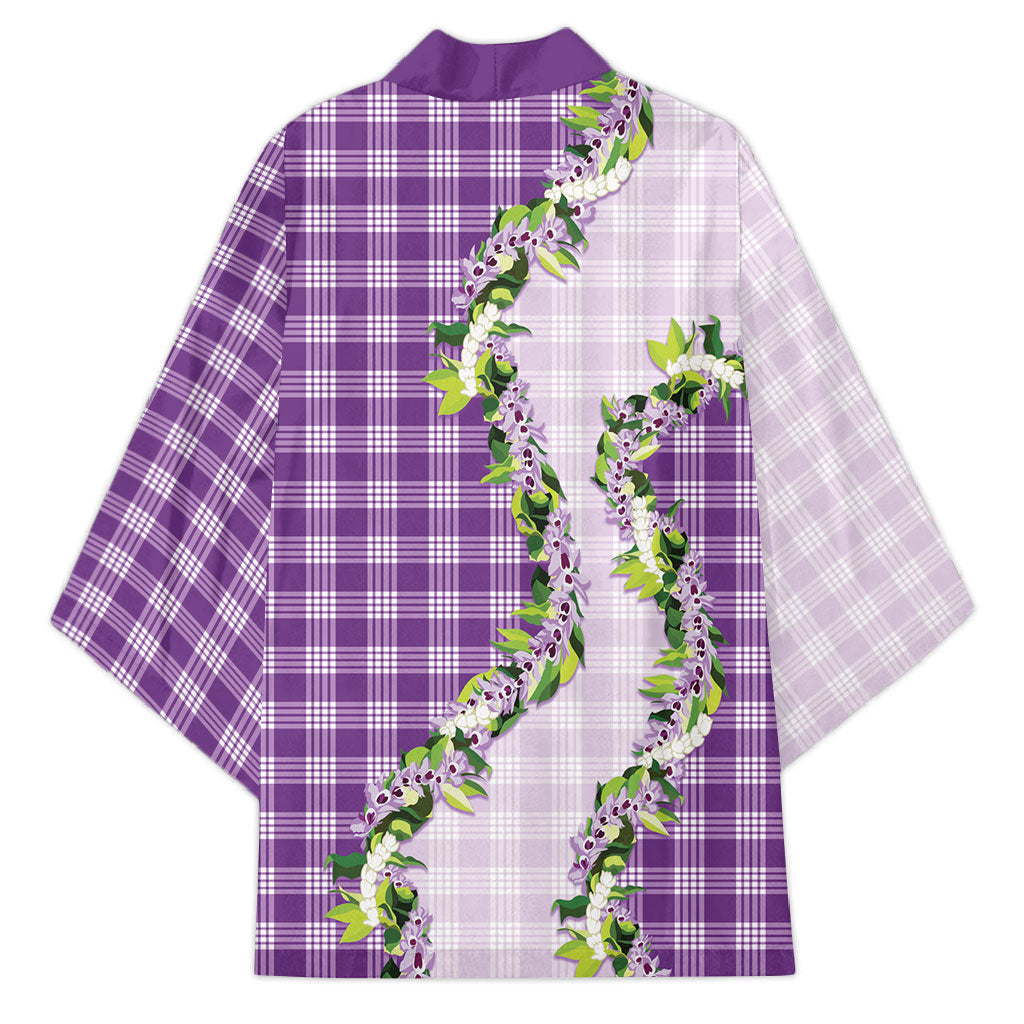 Violet Hawaii Palaka Kimono Maile Pikake Honohono Orchid Lei LT05 - Polynesian Pride