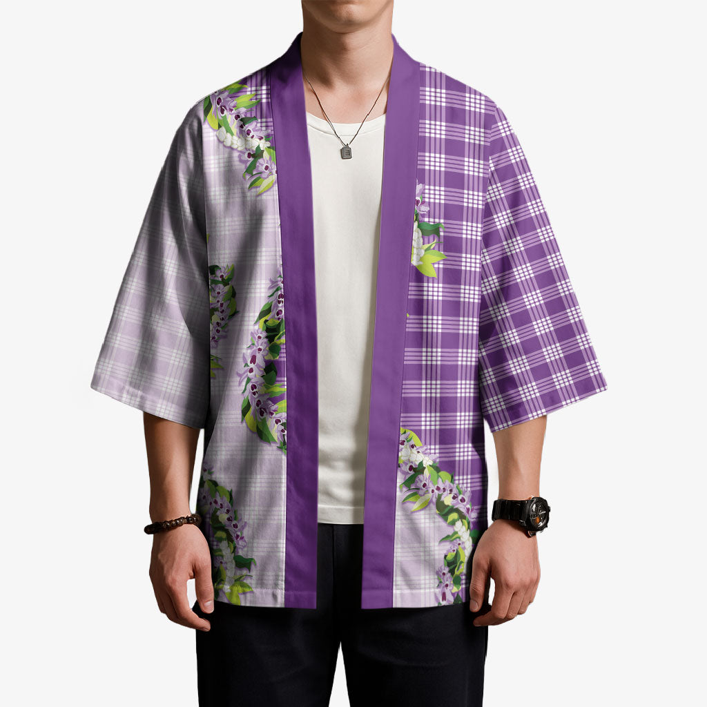 Violet Hawaii Palaka Kimono Maile Pikake Honohono Orchid Lei LT05 - Polynesian Pride