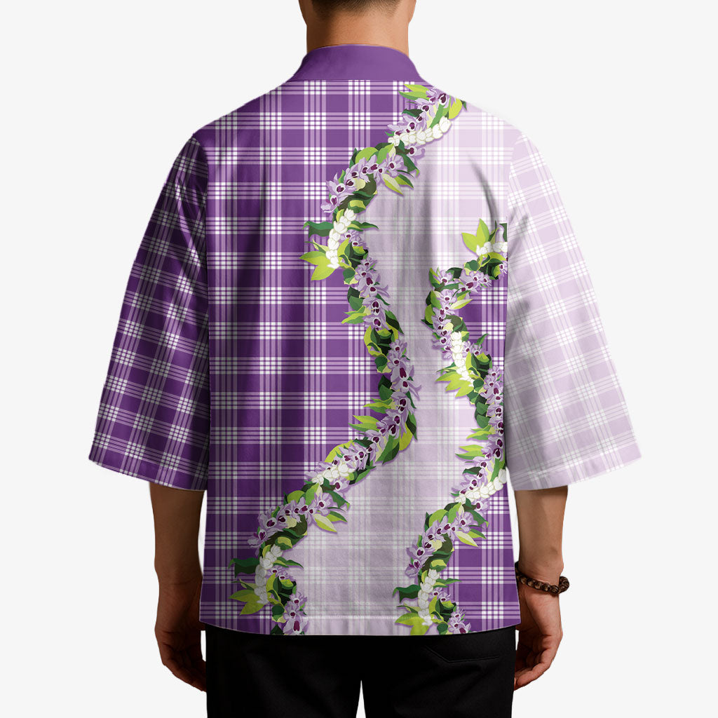 Violet Hawaii Palaka Kimono Maile Pikake Honohono Orchid Lei LT05 - Polynesian Pride
