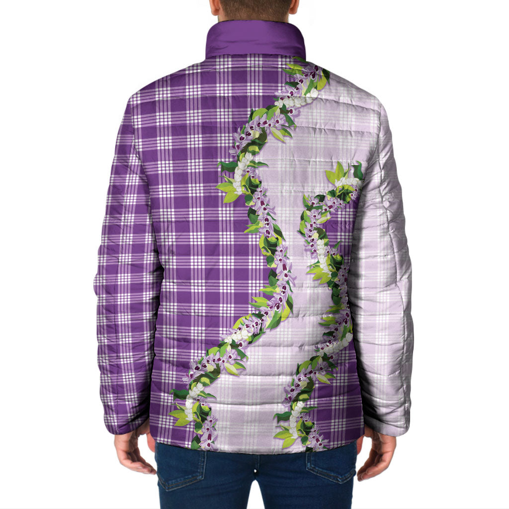 Violet Hawaii Palaka Padded Jacket Maile Pikake Honohono Orchid Lei LT05 - Polynesian Pride