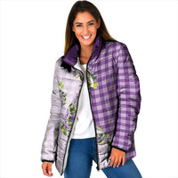 Violet Hawaii Palaka Padded Jacket Maile Pikake Honohono Orchid Lei LT05 Women Violet - Polynesian Pride