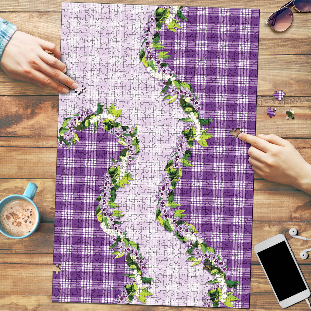 Violet Hawaii Palaka Puzzle Maile Pikake Honohono Orchid Lei