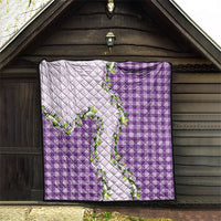 Violet Hawaii Palaka Quilt Maile Pikake Honohono Orchid Lei
