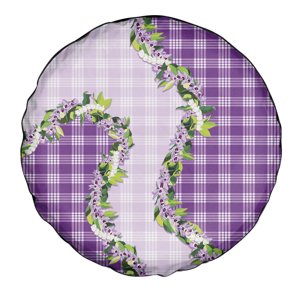 Violet Hawaii Palaka Spare Tire Cover Maile Pikake Honohono Orchid Lei