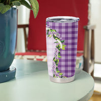 Violet Hawaii Palaka Tumbler Cup Maile Pikake Honohono Orchid Lei