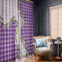 Violet Hawaii Palaka Window Curtain Maile Pikake Honohono Orchid Lei