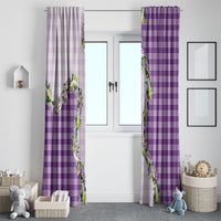 Violet Hawaii Palaka Window Curtain Maile Pikake Honohono Orchid Lei