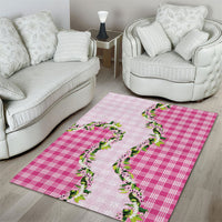 Pink Hawaii Palaka Area Rug Maile Pikake Honohono Orchid Lei