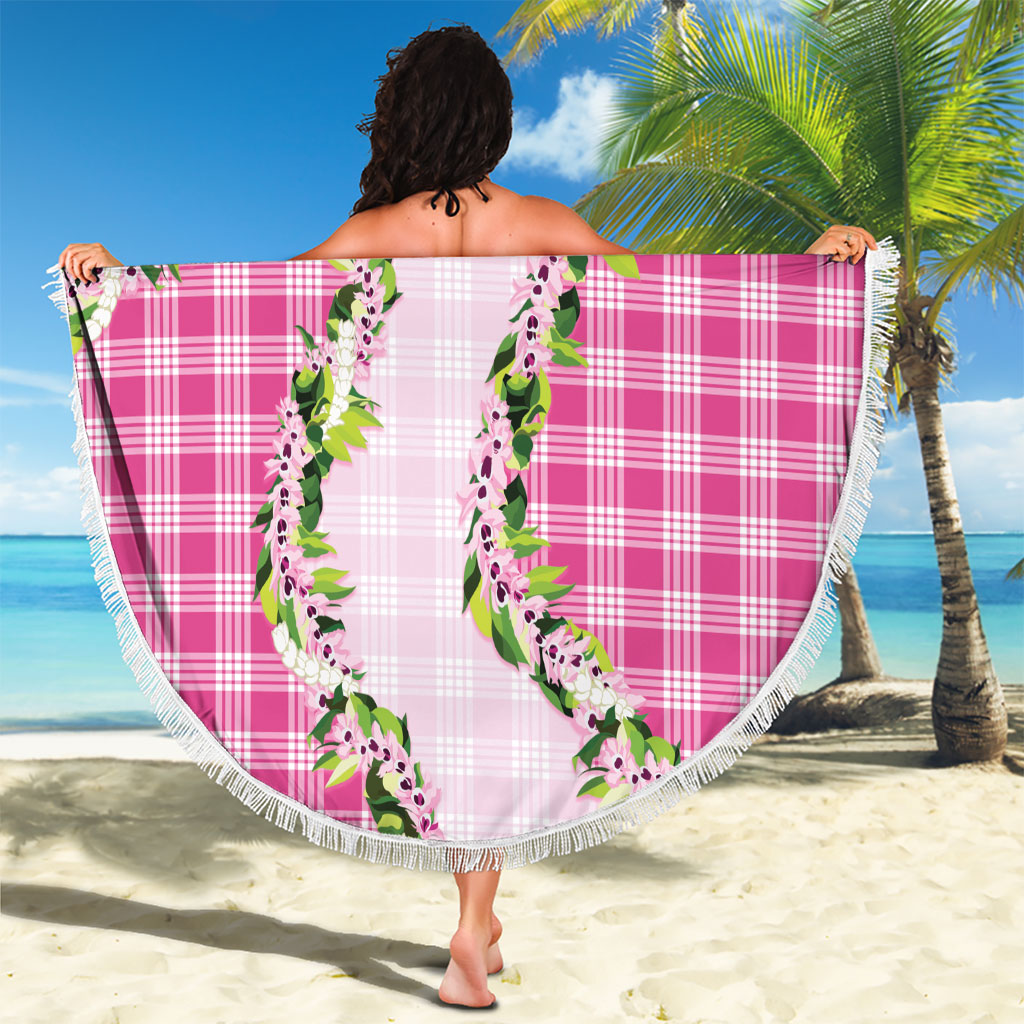Pink Hawaii Palaka Beach Blanket Maile Pikake Honohono Orchid Lei