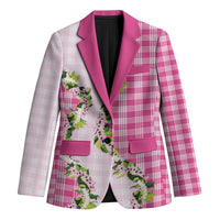 Pink Hawaii Palaka Blazer Maile Pikake Honohono Orchid Lei LT05 Unisex Pink - Polynesian Pride