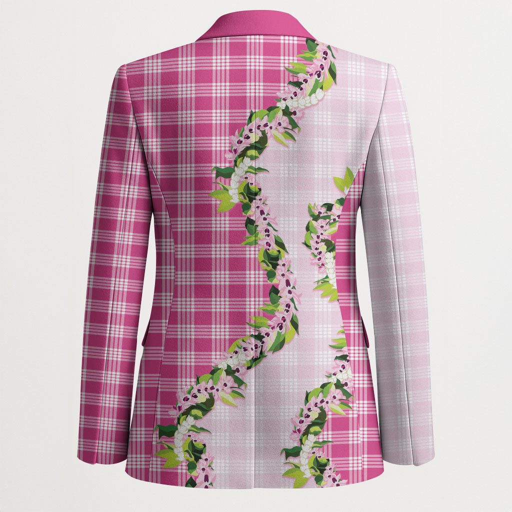 Pink Hawaii Palaka Blazer Maile Pikake Honohono Orchid Lei LT05 - Polynesian Pride