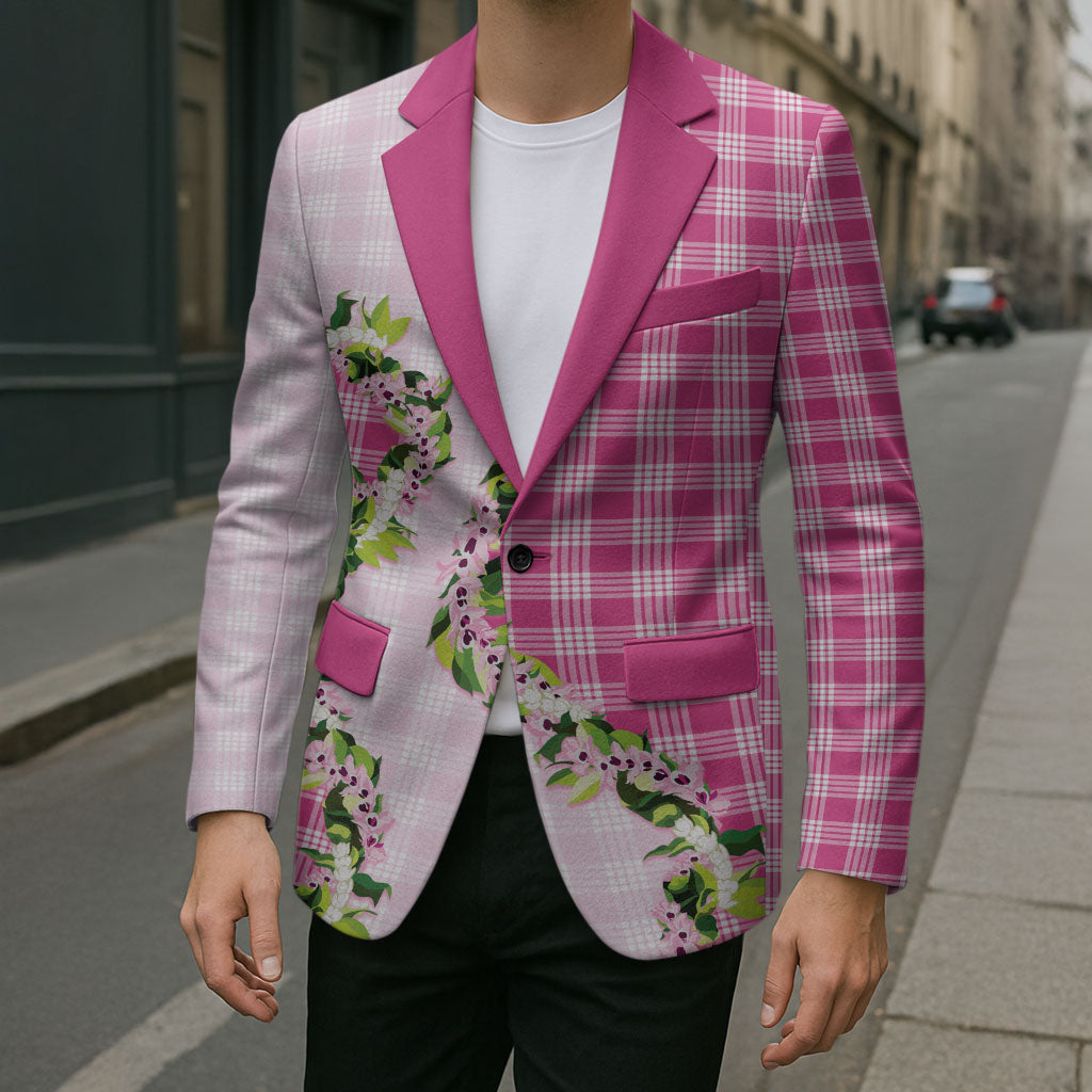 Pink Hawaii Palaka Blazer Maile Pikake Honohono Orchid Lei LT05 - Polynesian Pride