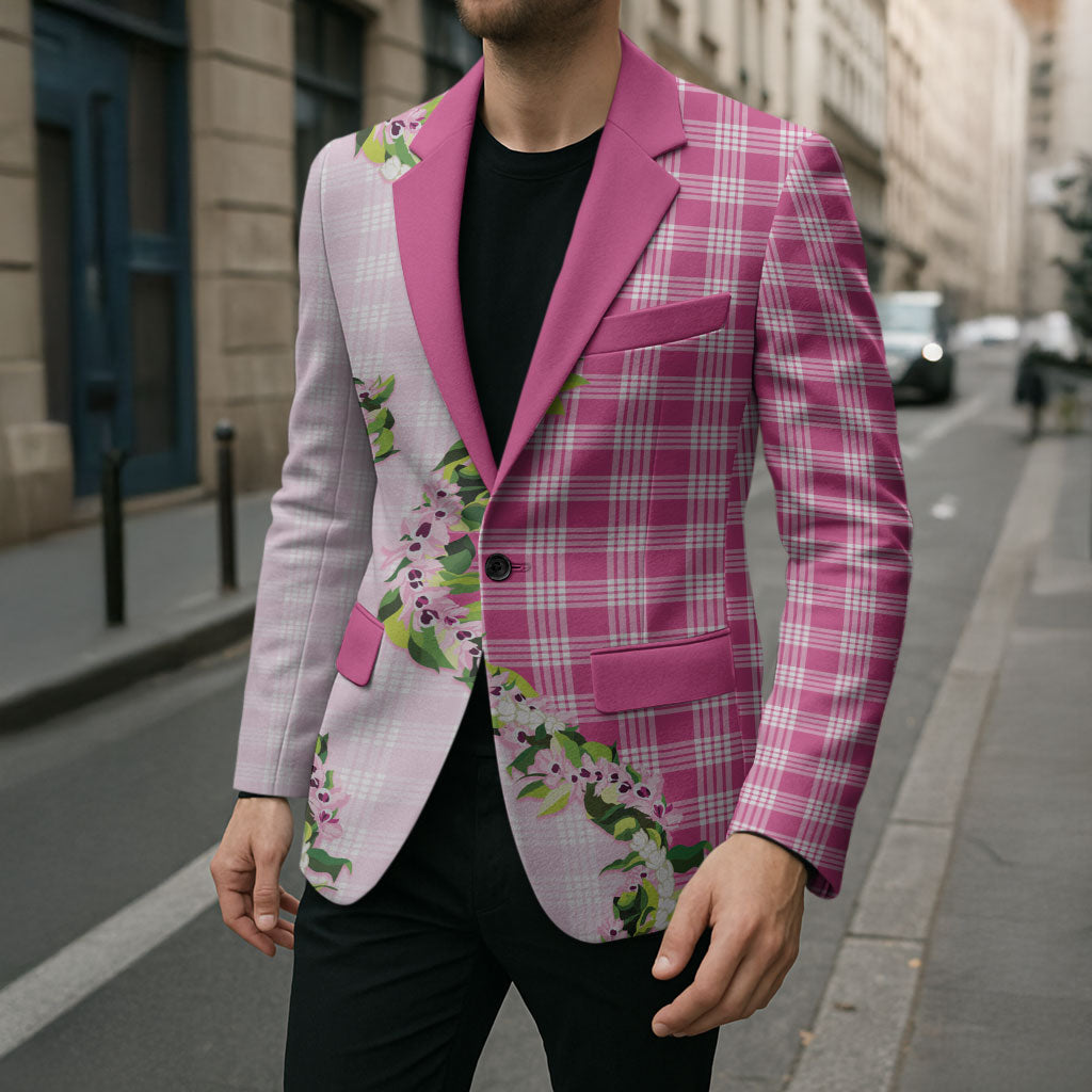 Pink Hawaii Palaka Blazer Maile Pikake Honohono Orchid Lei LT05 - Polynesian Pride