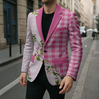 Pink Hawaii Palaka Blazer Maile Pikake Honohono Orchid Lei LT05 - Polynesian Pride