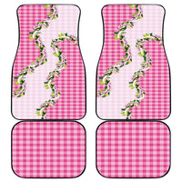 Pink Hawaii Palaka Car Mats Maile Pikake Honohono Orchid Lei