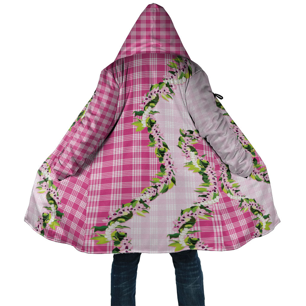 Pink Hawaii Palaka Cloak Maile Pikake Honohono Orchid Lei