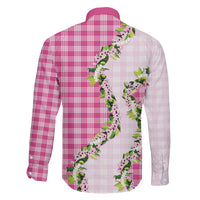 Pink Hawaii Palaka Family Matching Tank Maxi Dress and Hawaiian Shirt Maile Pikake Honohono Orchid Lei