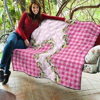 Pink Hawaii Palaka Quilt Maile Pikake Honohono Orchid Lei