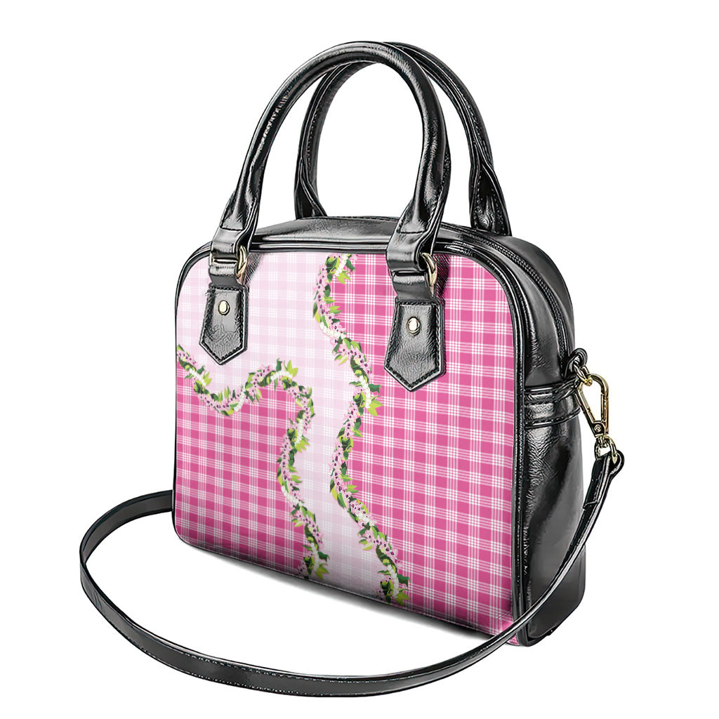 Pink Hawaii Palaka Shoulder Handbag Maile Pikake Honohono Orchid Lei