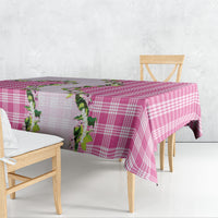 Pink Hawaii Palaka Tablecloth Maile Pikake Honohono Orchid Lei