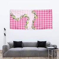 Pink Hawaii Palaka Tapestry Maile Pikake Honohono Orchid Lei