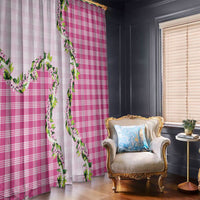 Pink Hawaii Palaka Window Curtain Maile Pikake Honohono Orchid Lei