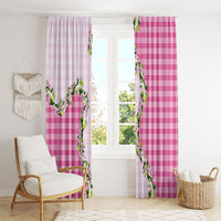Pink Hawaii Palaka Window Curtain Maile Pikake Honohono Orchid Lei