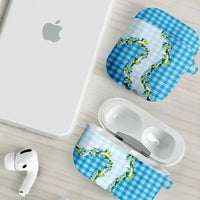 Blue Hawaii Palaka AirPods Case Maile Pikake Honohono Orchid Lei