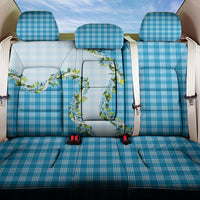 Blue Hawaii Palaka Back Car Seat Cover Maile Pikake Honohono Orchid Lei