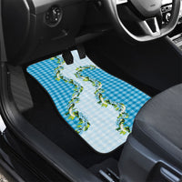 Blue Hawaii Palaka Car Mats Maile Pikake Honohono Orchid Lei
