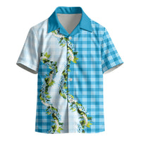 Blue Hawaii Palaka Kid Hawaiian Shirt Maile Pikake Honohono Orchid Lei LT05 - Polynesian Pride