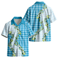 Blue Hawaii Palaka Kid Hawaiian Shirt Maile Pikake Honohono Orchid Lei LT05 - Polynesian Pride
