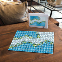 Blue Hawaii Palaka Puzzle Maile Pikake Honohono Orchid Lei