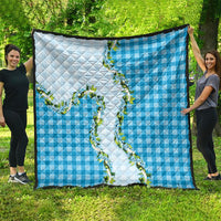 Blue Hawaii Palaka Quilt Maile Pikake Honohono Orchid Lei