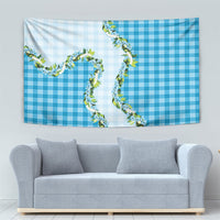 Blue Hawaii Palaka Tapestry Maile Pikake Honohono Orchid Lei