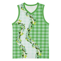 Green Hawaii Palaka Basketball Jersey Maile Pikake Honohono Orchid Lei LT05 Unisex Green - Polynesian Pride