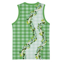 Green Hawaii Palaka Basketball Jersey Maile Pikake Honohono Orchid Lei LT05 - Polynesian Pride