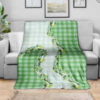 Green Hawaii Palaka Blanket Maile Pikake Honohono Orchid Lei LT05 - Polynesian Pride